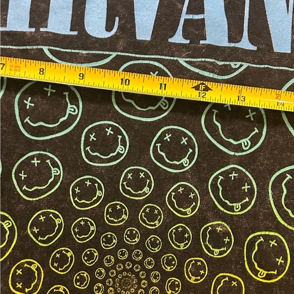 NIRVANA Black Short Sleeve Tee with Vibrant Spiral Design - Picture 5 of 6